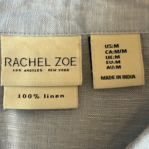 Rachel Zoe | 100% Linen Powder Blue Coastal Dolman Sleeves Button Down, Size M - Picture 4 of 6